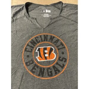 NFL Cincinnati Bengals Gray V-Neck Raglan T-Shirt Womens Plus Size 3XL